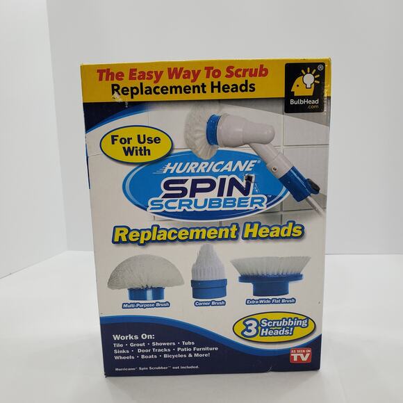 Hurricane Spin Scrubber REPLACEMENT HEADS Only Set of Three in Box - Picture 1 of 10